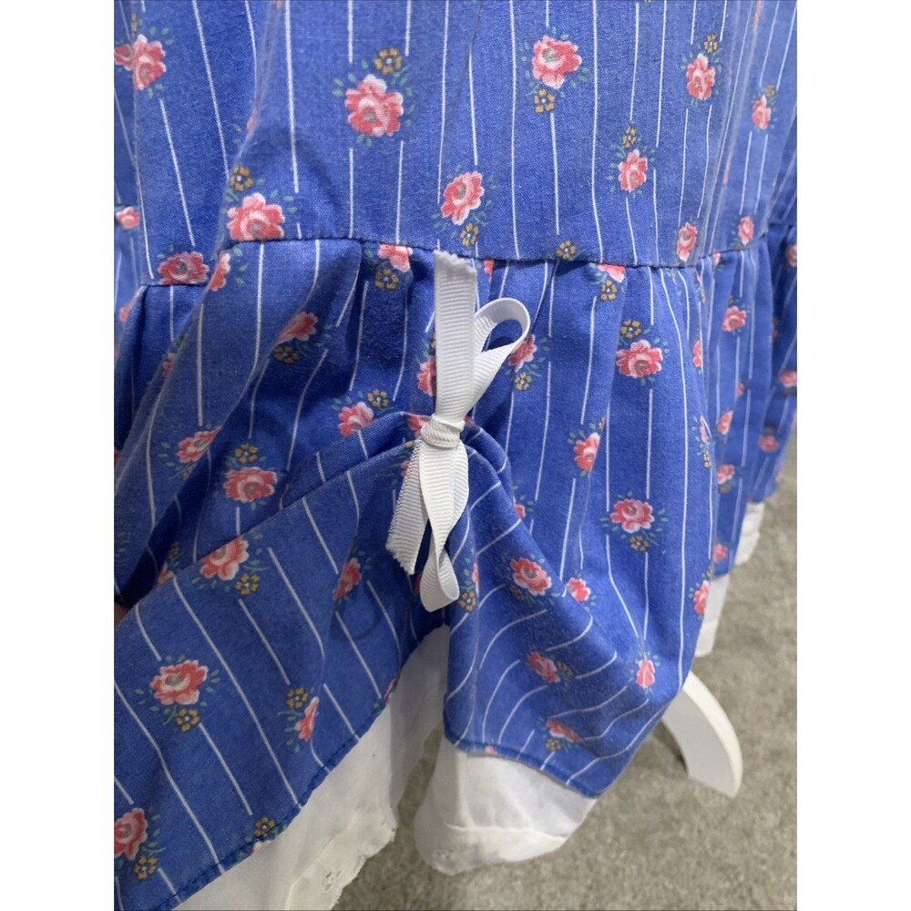 Vintage ISLAND FASHIONS HONOLULU Womens Dress Sz 4 Blue Maxi Mumu Retro Hawaii - Picture 8 of 11